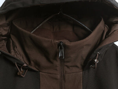 US企画 ノースフェイス APEX 中綿 ソフトシェル フード パーカー ジャケット メンズ L / The North Face ブルゾン フルジップ マンパ 黒 茶