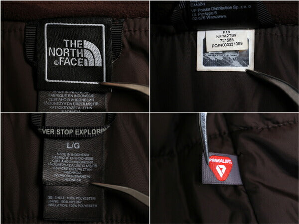 US企画 ノースフェイス APEX 中綿 ソフトシェル フード パーカー ジャケット メンズ L / The North Face ブルゾン フルジップ マンパ 黒 茶