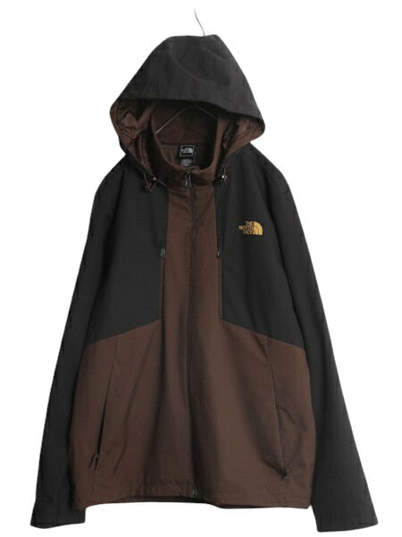 US企画 ノースフェイス APEX 中綿 ソフトシェル フード パーカー ジャケット メンズ L / The North Face ブルゾン フルジップ マンパ 黒 茶