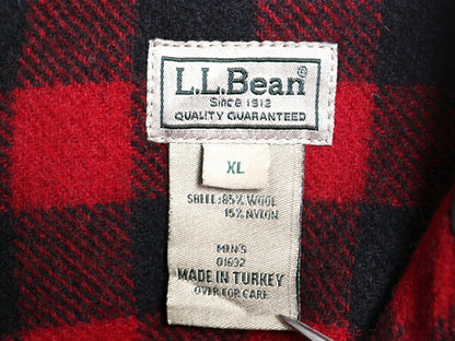 エルエルビーン ブロック チェック 長袖 CPO ウール シャツ メンズ XL / 古着 LLBEAN ヘビーウェイト ジャケット 厚手 大きいサイズ 赤 黒