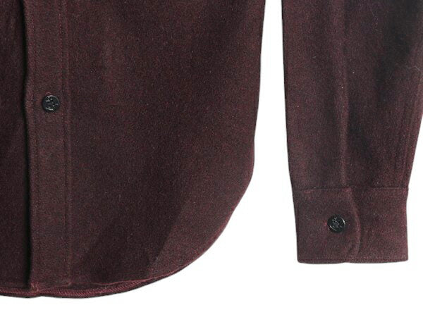 60s USA製 FOX KNAPP 長袖 CPO ウール シャツ メンズ XS 古着 ヴィンテージ ジャケット 長袖シャツ ヘビーウェイト バーガンディ 厚手 無地