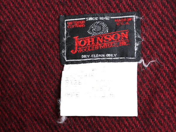 70s USA製 Johnson ウール ダブル マッキーノ ジャケット メンズ L ヴィンテージ ジョンソン フルジップ ヘビーウール 斜め ストライプ CPO