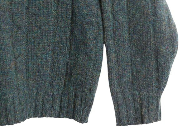 60s BRENTWOOD ニット セーター メンズ L / 60年代 ヴィンテージ シェットランド ウール アラン ケーブル フィッシャーマン モックネック