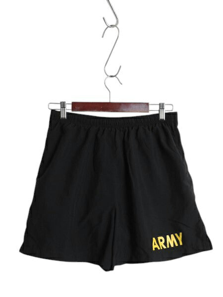 米軍実物 US ARMY アーミー ナイロン トレーニング ショートパンツ メンズ S 古着 18年製 ショーツ 短パン ミリタリー 海パン 水陸両用 黒