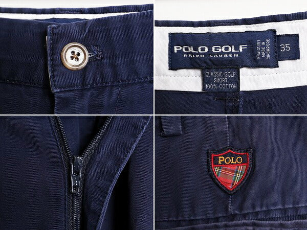 90s ポロ ゴルフ ラルフローレン コットン チノ ショートパンツ メンズ 35 / 古着 90年代 オールド POLO GOLF ショーツ 短パン ツータック