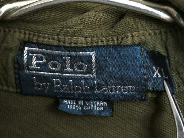 00s ポロ ラルフローレン 長袖 シャツ メンズ XL / オールド プルオーバー ガーゼ マチ付き ヴィンテージ モデル チンスト ポニー無し 薄手