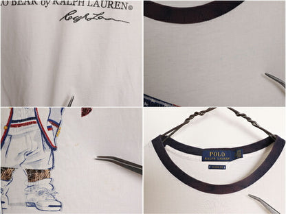 ポロベアー ポロ ラルフローレン プリント 半袖 リンガー Tシャツ メンズ レディース S / 古着 キャラクター 半袖Tシャツ シングルステッチ