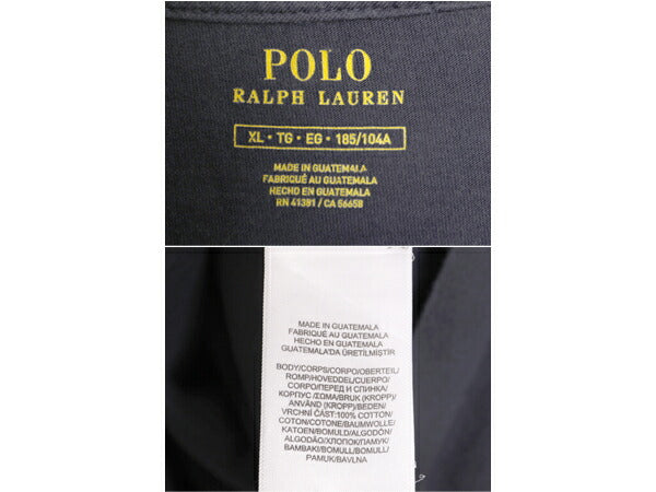 ポロベアー ポロ ラルフローレン プリント 半袖 Tシャツ メンズ XL 古着 キャラクター シングルステッチ 大きいサイズ ネイビー アイビー