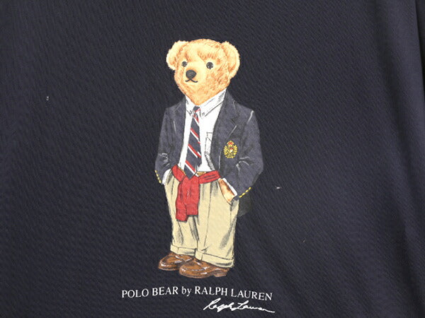ポロベアー ポロ ラルフローレン プリント 半袖 Tシャツ メンズ XL 古着 キャラクター シングルステッチ 大きいサイズ ネイビー アイビー
