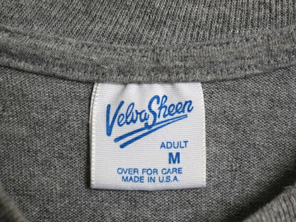 90s USA製 カレッジ プリント 半袖 Tシャツ メンズ レディース M / オールド ヘビーウェイト カットソー プリントT シンプル 霜降り グレー
