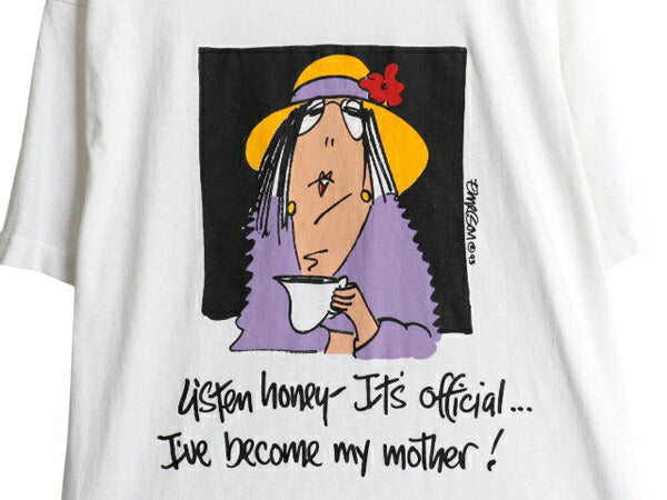90s USA製 ジョーク キャラクター イラスト プリント 半袖 Tシャツ メンズ L / オールド メッセージ アート グラフィック シングルステッチ