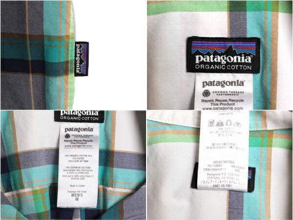 13年製 パタゴニア チェック 半袖 シャツ メンズ M / Patagonia アウトドア マルチカラー オーガニック コットン ゴー トゥ ポケット付き