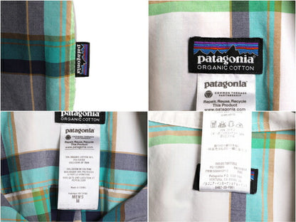 13年製 パタゴニア チェック 半袖 シャツ メンズ M / Patagonia アウトドア マルチカラー オーガニック コットン ゴー トゥ ポケット付き