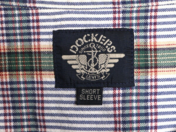90s ドッカーズ リーバイス チェック ボタンダウン 半袖 シャツ メンズ XL 古着 90年代 オールド LEVIS DOCKERS コットン BD 大きいサイズ