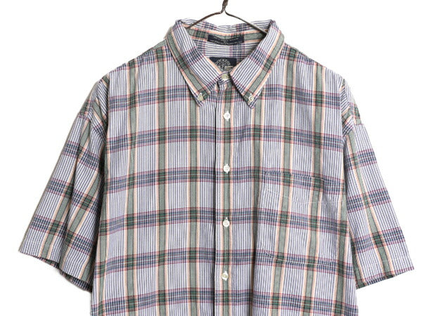 90s ドッカーズ リーバイス チェック ボタンダウン 半袖 シャツ メンズ XL 古着 90年代 オールド LEVIS DOCKERS コットン BD 大きいサイズ