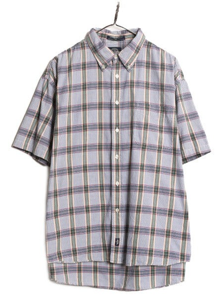 90s ドッカーズ リーバイス チェック ボタンダウン 半袖 シャツ メンズ XL 古着 90年代 オールド LEVIS DOCKERS コットン BD 大きいサイズ