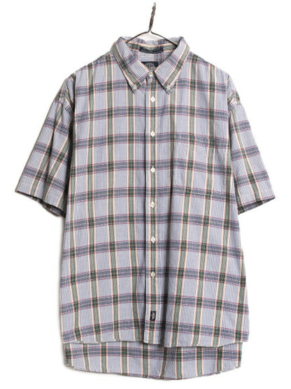 90s ドッカーズ リーバイス チェック ボタンダウン 半袖 シャツ メンズ XL 古着 90年代 オールド LEVIS DOCKERS コットン BD 大きいサイズ