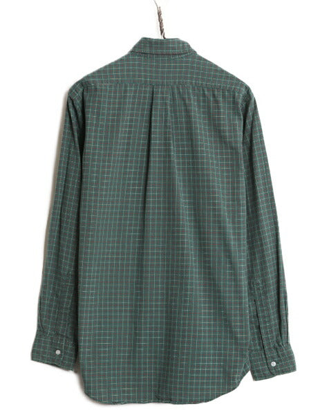 90s エルエルビーン チェック オックスフォード 長袖 ボタンダウン シャツ メンズ M 程/ 90年代 オールド LLBean 長袖シャツ マルチカラー