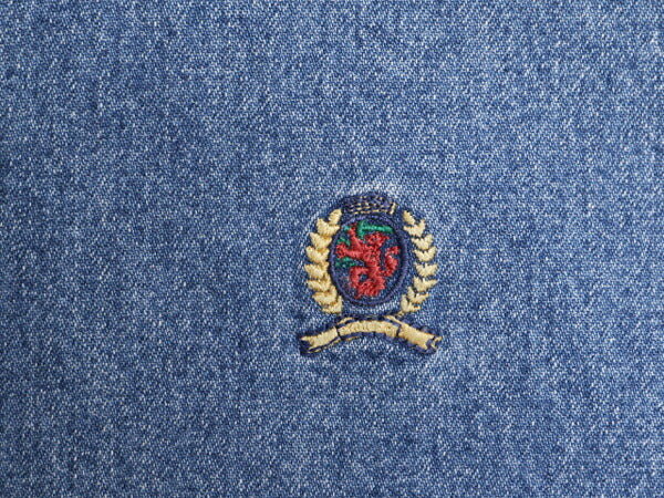 90s トミーヒルフィガー デニム 長袖 ボタンダウン シャツ メンズ XL / 90年代 オールド TOMMY HILFIGER 長袖シャツ コットン ワンポイント