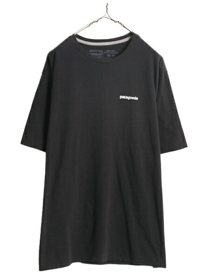 20年製 パタゴニア ポケット付き 両面 プリント 半袖 Tシャツ メンズ M / Patagonia アウトドア ポケT P6 ボックスロゴ バックプリント 黒