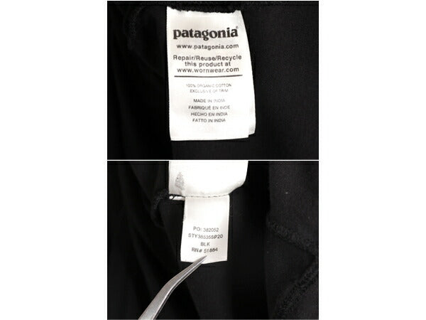 20年製 パタゴニア ポケット付き 両面 プリント 半袖 Tシャツ メンズ M / Patagonia アウトドア ポケT P6 ボックスロゴ バックプリント 黒
