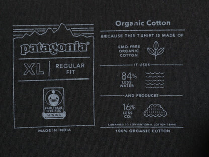 20年製 パタゴニア ポケット付き 両面 プリント 半袖 Tシャツ メンズ M / Patagonia アウトドア ポケT P6 ボックスロゴ バックプリント 黒
