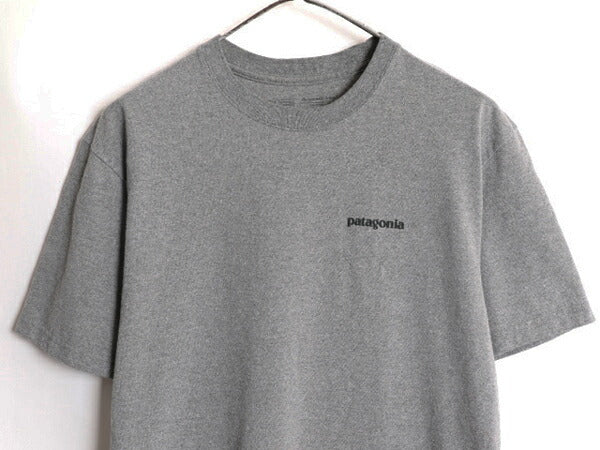 18年製 パタゴニア 両面 プリント 半袖 Tシャツ メンズ M / 古着 Patagonia アウトドア P-6 バックプリント ボックスロゴ クルーネック 灰