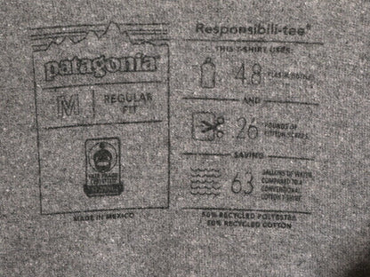 18年製 パタゴニア 両面 プリント 半袖 Tシャツ メンズ M / 古着 Patagonia アウトドア P-6 バックプリント ボックスロゴ クルーネック 灰