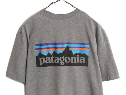 18年製 パタゴニア 両面 プリント 半袖 Tシャツ メンズ M / 古着 Patagonia アウトドア P-6 バックプリント ボックスロゴ クルーネック 灰