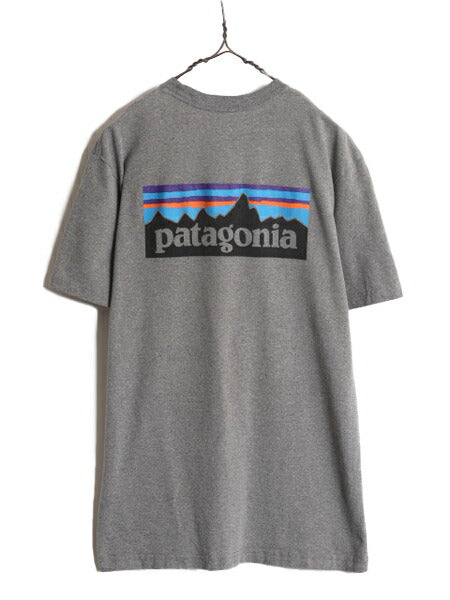 18年製 パタゴニア 両面 プリント 半袖 Tシャツ メンズ M / 古着 Patagonia アウトドア P-6 バックプリント ボックスロゴ クルーネック 灰