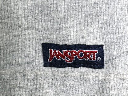 90s USA製 カレッジ プリント 長袖 Tシャツ メンズ L オールド ジャンスポーツ ロンT ヘビーウェイト コットン カットソー ワンポイント 灰