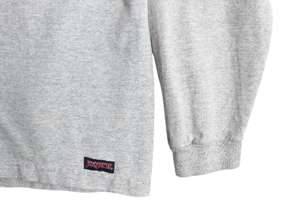 90s USA製 カレッジ プリント 長袖 Tシャツ メンズ L オールド ジャンスポーツ ロンT ヘビーウェイト コットン カットソー ワンポイント 灰