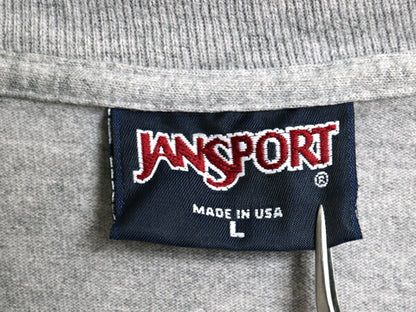 90s USA製 カレッジ プリント 長袖 Tシャツ メンズ L オールド ジャンスポーツ ロンT ヘビーウェイト コットン カットソー ワンポイント 灰