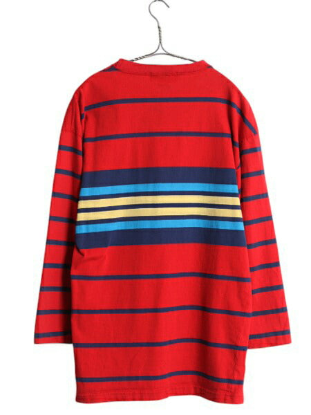 80s USA製 エディーバウアー ボーダー ポケット付き Tシャツ メンズ S / ヴィンテージ ロンT カスタム 7分袖 長袖Tシャツ ヘビーウェイト