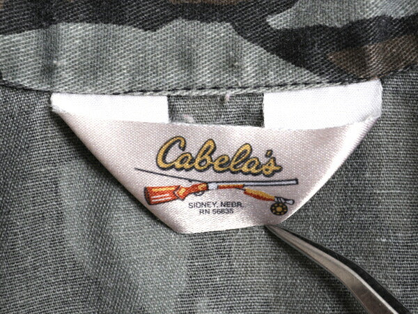80s カベラス TREBARK リアルツリー カモ 長袖 サファリ シャツ メンズ L 程/ 古着 ヴィンテージ アウトドア ハンティング チノ 迷彩 総柄