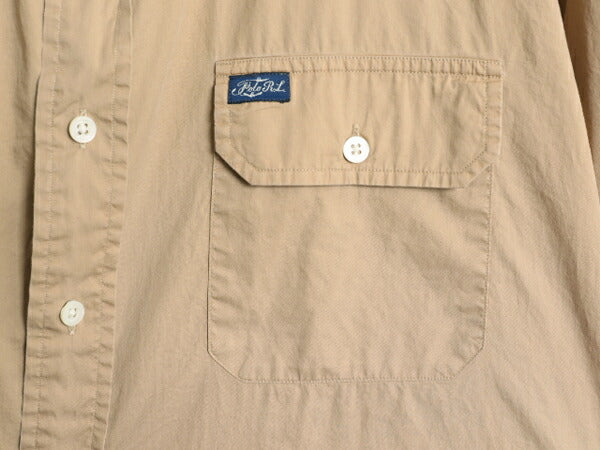 00s ポロ ラルフローレン 半袖 シャツ メンズ XL / 古着 オールド コットン 半袖シャツ ポケット付き ワンポイント 大きいサイズ ベージュ