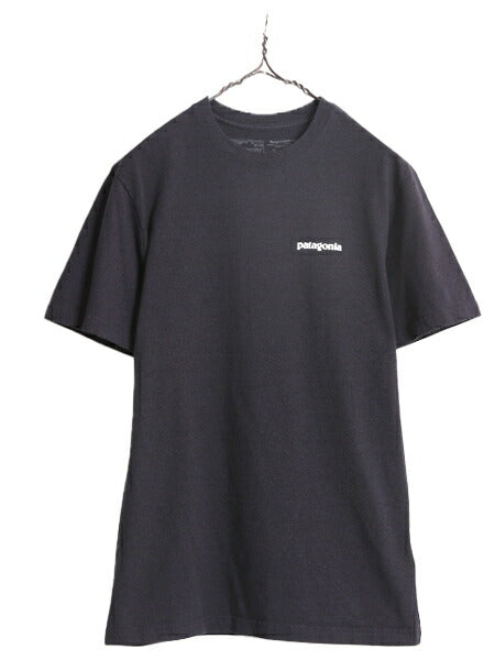 18年製 パタゴニア 両面 プリント 半袖 Tシャツ メンズ S / 古着 Patagonia アウトドア P6 ボックスロゴ バックプリント クルーネック 紺