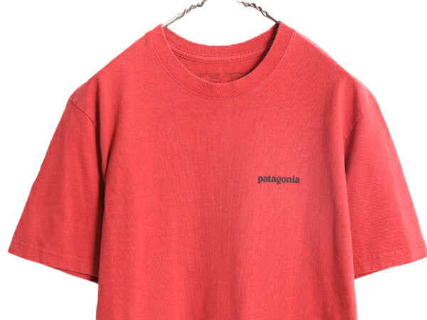 パタゴニア 両面 プリント 半袖 Tシャツ メンズ S Patagonia アウトドア P-6 ボックスロゴ プリントT バックプリント クルーネック レッド