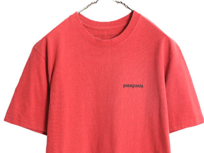 パタゴニア 両面 プリント 半袖 Tシャツ メンズ S Patagonia アウトドア P-6 ボックスロゴ プリントT バックプリント クルーネック レッド