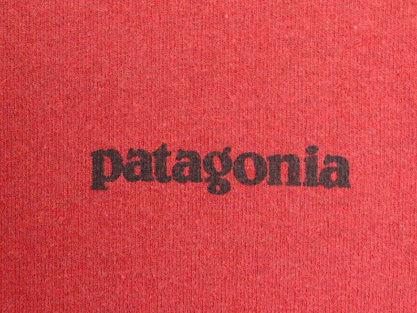 パタゴニア 両面 プリント 半袖 Tシャツ メンズ S Patagonia アウトドア P-6 ボックスロゴ プリントT バックプリント クルーネック レッド
