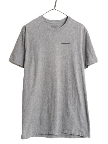 16年製 パタゴニア 両面 プリント 半袖 Tシャツ メンズ L / 古着 Patagonia アウトドア P-6 バックプリント ボックスロゴ クルーネック 灰