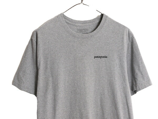 16年製 パタゴニア 両面 プリント 半袖 Tシャツ メンズ L / 古着 Patagonia アウトドア P-6 バックプリント ボックスロゴ クルーネック 灰