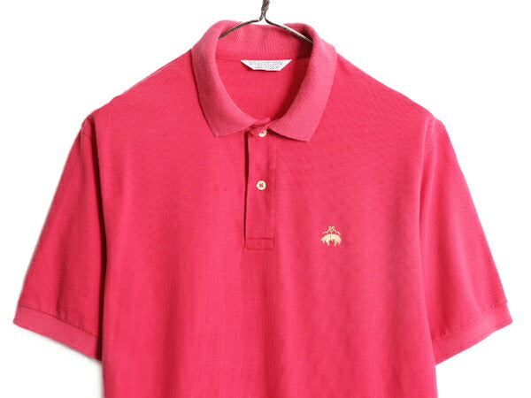 80s USA製 ブルックスブラザーズ  鹿の子 半袖 ポロシャツ メンズ M Brooks Brothers 80年代 ヴィンテージ 半袖シャツ ワンポイント ピンク