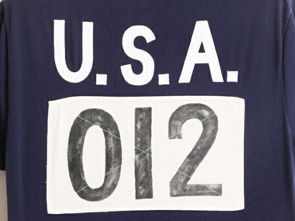 ビッグポニー アメリカ代表 ポロ ラルフローレン 半袖 Tシャツ メンズ レディース M / 古着 シングルステッチ ナンバリング 星条旗 USA 紺