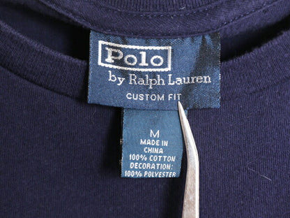 ビッグポニー アメリカ代表 ポロ ラルフローレン 半袖 Tシャツ メンズ レディース M / 古着 シングルステッチ ナンバリング 星条旗 USA 紺