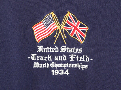 ビッグポニー アメリカ代表 ポロ ラルフローレン 半袖 Tシャツ メンズ レディース M / 古着 シングルステッチ ナンバリング 星条旗 USA 紺