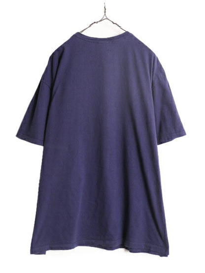 90s ポロ ラルフローレン 星条旗 プリント 半袖 Tシャツ メンズ XXL 古着 90年代 オールド コットン ヘビーウェイト 大きいサイズ ネイビー