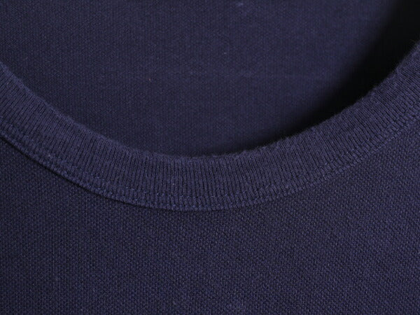 ポロ ラルフローレン 鹿の子 半袖 Tシャツ メンズ XXL / コットン チェーンステッチ ロゴ刺繍 カノコ 大きいサイズ クルーネック ネイビー