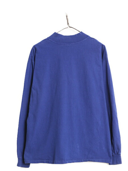 90s USA製 OLD GAP モックネック 長袖 Tシャツ メンズ M 古着 / 90年代 オールド ギャップ 無地 ロンT ヘビーウェイト シングルステッチ 青