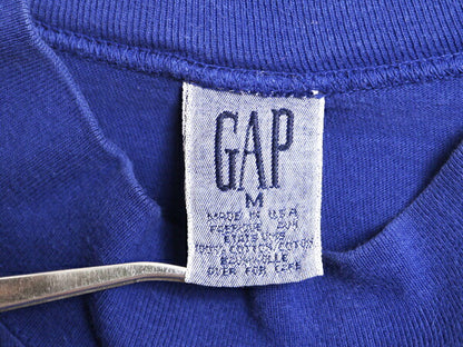 90s USA製 OLD GAP モックネック 長袖 Tシャツ メンズ M 古着 / 90年代 オールド ギャップ 無地 ロンT ヘビーウェイト シングルステッチ 青
